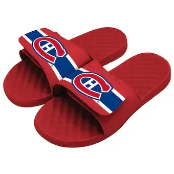 Montreal Canadiens FOCO Women's Script Cross - Slide Slippers