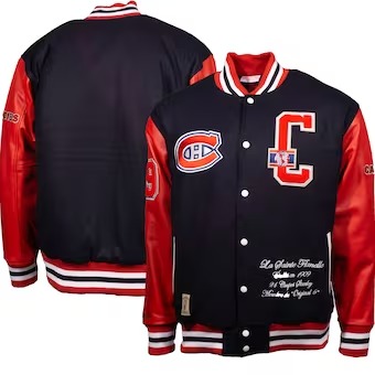 Montreal Canadiens Mitchell & Ness Full-Snap Varsity Jacket - Navy/Red
